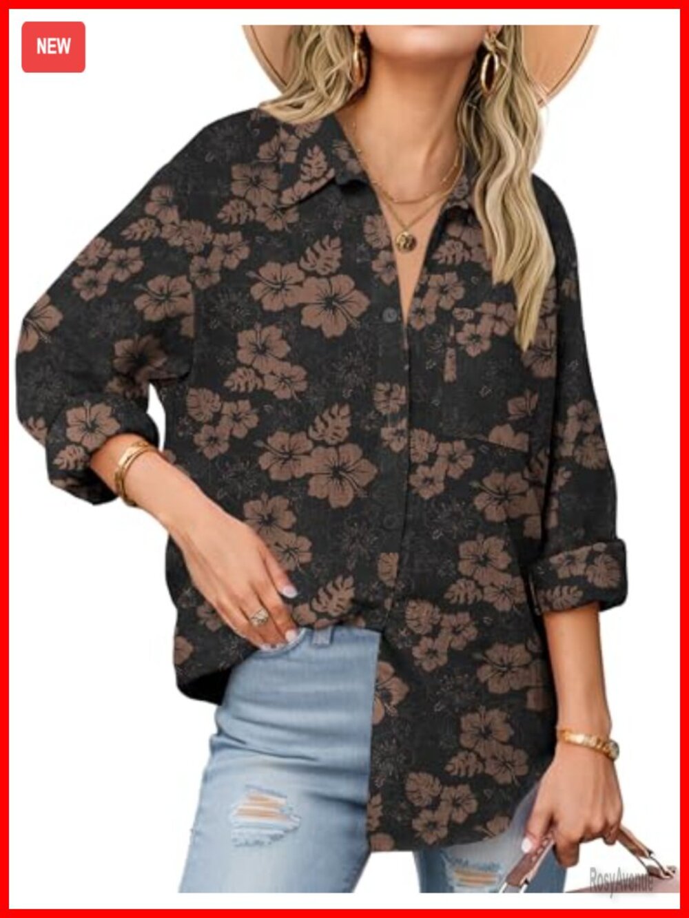 Women's Cotton Button Down Shirt Long Sleeve Casual Blouse Lightweight Top